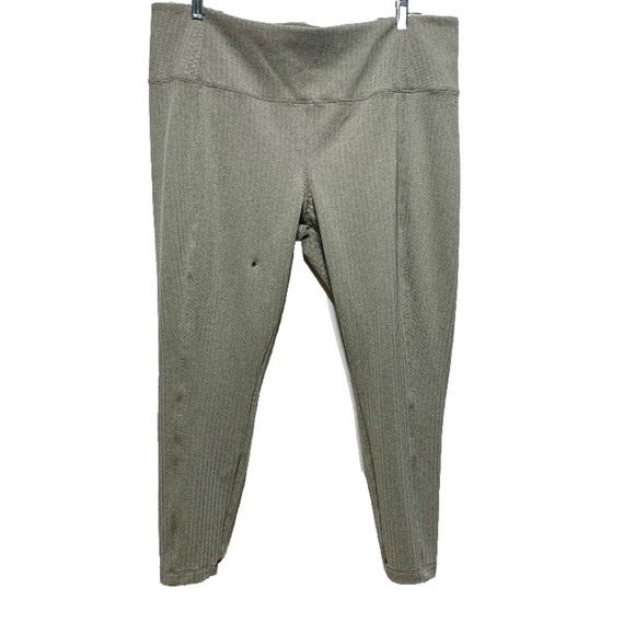 Athleta Delancey Herringbone Tight Leggings Gray Pockets Athleisure size 2X - Picture 1 of 9